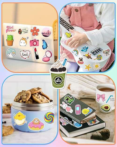 300 Pcs Stickers for Kids, Cute Water Bottle Vinyl Waterproof Laptop Stickers for Students Gifts School Supplies Classroom Teacher Prizes Stocking Stuffers Sticker Pack for Kids Girls Teens - Image 2