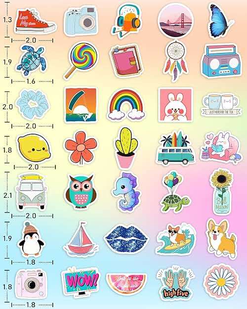 300 Pcs Stickers for Kids, Cute Water Bottle Vinyl Waterproof Laptop Stickers for Students Gifts School Supplies Classroom Teacher Prizes Stocking Stuffers Sticker Pack for Kids Girls Teens - Image 6