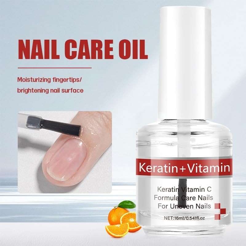 Keratin + Vitamins C Nail & Cuticle Oil, Keratin Protein Nail Moisturizes And Strengthening Care, Impove Cracked Nails & Rigid Cuticles, Deep Moisture For Nails And Cuticles For Nail Growth - Image 2