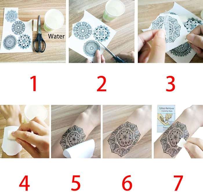 72 Sheets Temporary Tattoos for Men Women Adults - Black 3D Realistic Scary Animals Skulls Scars, Fake Tattoos Set for Halloween Cosplay Arm Sleeve Neck, Waterproof Long-Lasting Body Tattoo Sticker - Image 8