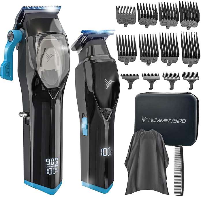 HUMMINGBIRD Pro Series Hair Clippers and Trimmer Set – 9,000 RPM Brushless Motor, DLC Blade, Zero-Gapped T-Blade Trimmer, Cordless USB-C Rechargeable, Super Torque, Carry Case, Professional Barber Kit - Image 1