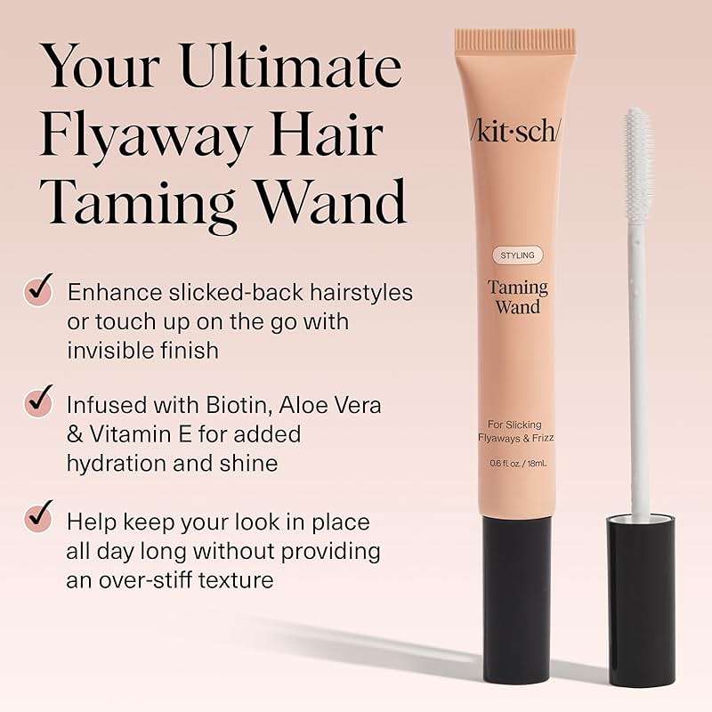 Kitsch Hair Taming Wand - Fly Away Stick For Hair with Biotin, Aloe & Vitamin E | Clear Hair Mascara for Flyaways, Slick Back Style | Travel Size | Ideal Gifts for Women - 18mL - Image 4