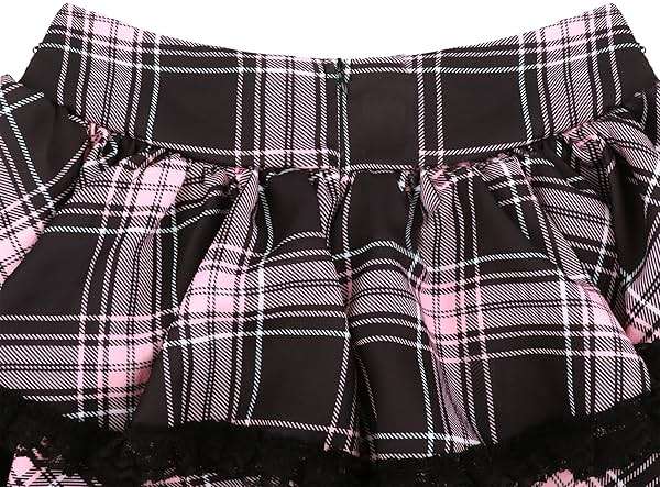 Skirts for Women Lace Up Double Layered Ruffles Skirts Gothic Punk Emo Skirt High Waist Skirt - Image 5