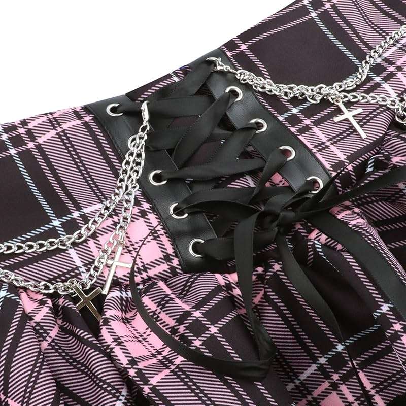 Skirts for Women Lace Up Double Layered Ruffles Skirts Gothic Punk Emo Skirt High Waist Skirt - Image 4