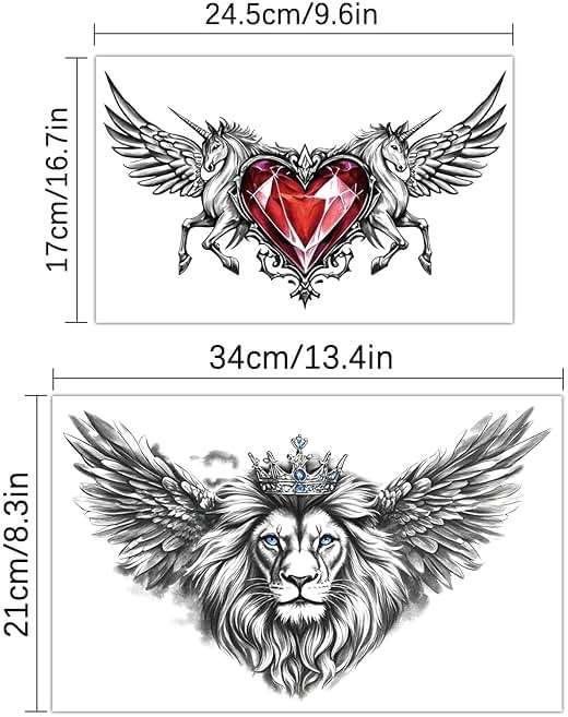 Yazhiji 13 Sheet Large Chest Underboob Temporary Tattoos for Adult, 8 Sheets Sexy Rose Flower Belly Tattoos Tramp Stamp for Women, 5 Sheets Body Scar Cover Fake Chest Tattoos Stickers for Men - Image 9