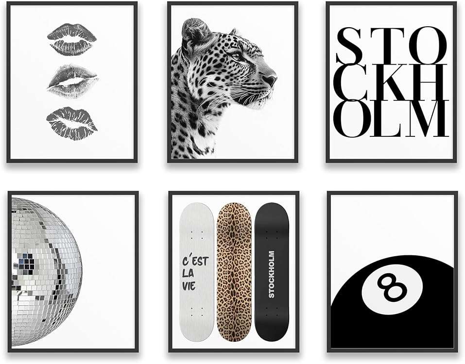 TwoDays Stockholm Style Room Decor for Women, Chic Trendy Wall Art for Living Room Aesthetic, Luxury Fashion Posters for Home Bedroom Apartment Dorm (8" X 10", Set of 6, UNFRAMED) - Image 1