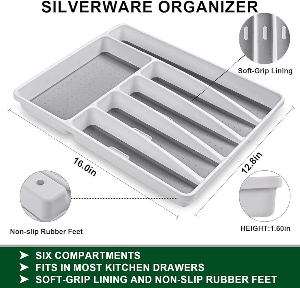 49 Pieces Silverware Sets With Organizer And Steak Knives,Stainless Steel Flatware Sets Service For 8 Person For Home Kitchen,Tableware Cutlery Sets,Includes Knife Spoon and Forks Sets - Image 4