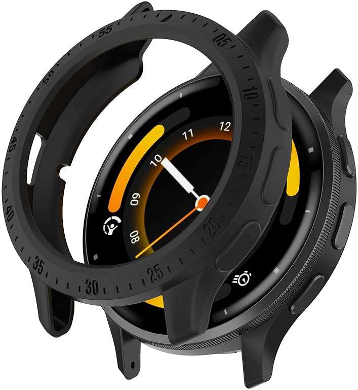 Miimall Slim Case Compatible for Garmin Venu 3S Cover for Women Men, Shockproof, Anti-Bump, Replacement Watch Shell Protective Case Frame Soft Flexible TPU Bumper for Venu 3S 41mm(Black) - Image 1