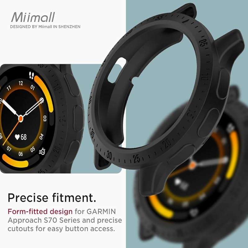 Miimall Slim Case Compatible for Garmin Venu 3S Cover for Women Men, Shockproof, Anti-Bump, Replacement Watch Shell Protective Case Frame Soft Flexible TPU Bumper for Venu 3S 41mm(Black) - Image 7