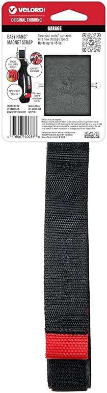 VELCRO Brand Heavy Duty Magnetic Storage Strap, Magnetic Hooks with Straps, Holds 15lbs, These Small Gifts for Men Simplify Storage on Any Metal Surface and Organize Tools and Cords Instantly - Image 9