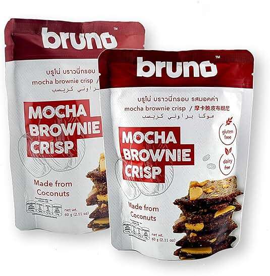 Bruno Mocha Brownie Crisp, Gluten Free and Dairy Free, Coconut Based, 2.11 oz (Pack of 2) - Image 1