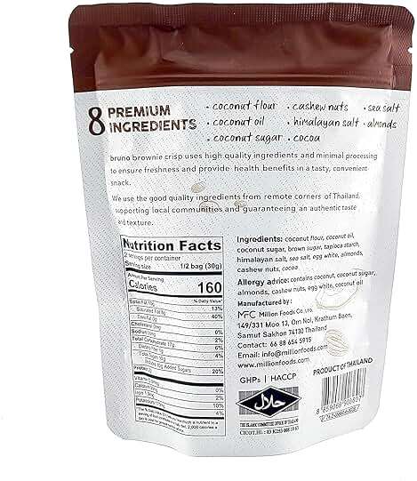Bruno Mocha Brownie Crisp, Gluten Free and Dairy Free, Coconut Based, 2.11 oz (Pack of 2) - Image 2