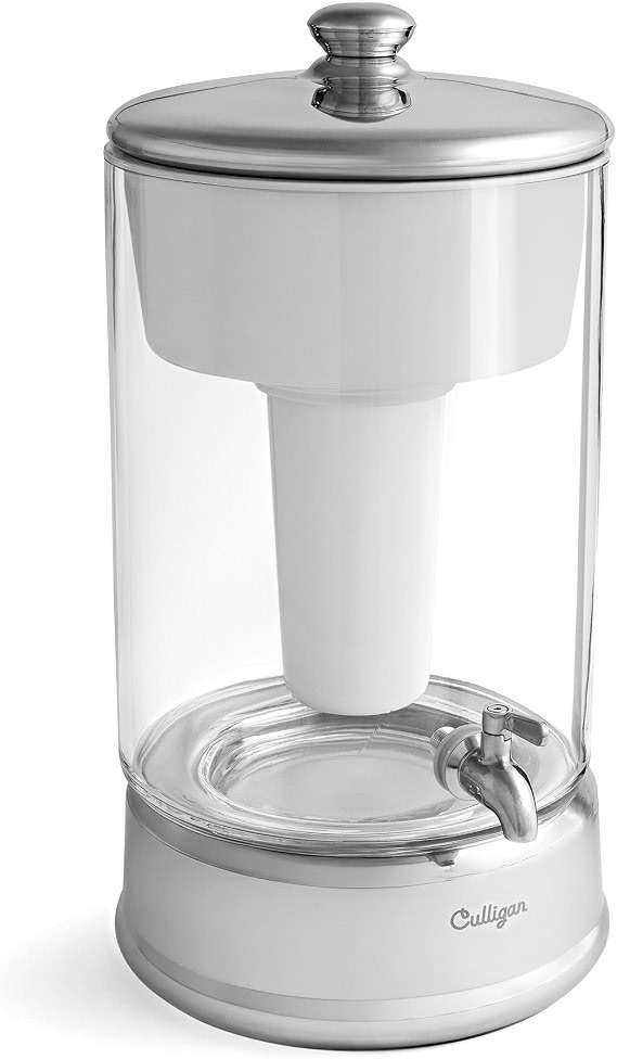 Culligan with ZeroWater Technology 40-Cup Glass Water Filter Dispenser – Includes 5-Stage Advanced Water Filter, Certified to Reduce Lead, Total PFAS (Forever Chemicals), Fluoride, and Chlorine - Image 1