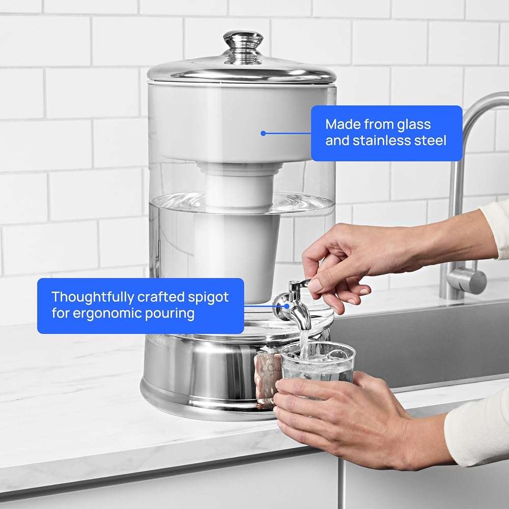 Culligan with ZeroWater Technology 40-Cup Glass Water Filter Dispenser – Includes 5-Stage Advanced Water Filter, Certified to Reduce Lead, Total PFAS (Forever Chemicals), Fluoride, and Chlorine - Image 9