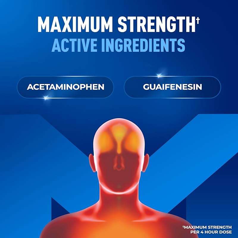Mucinex Rapid Clear Maximum Strength Cold Medicine & Expectorant, Fever, Pain, Headache, & Excess Mucus Relief with Acetaminophen & Guaifenesin, Rapid Release Caplets for Adults, 20 Count - Image 3