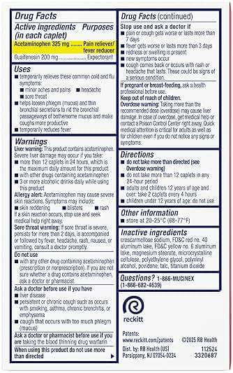 Mucinex Rapid Clear Maximum Strength Cold Medicine & Expectorant, Fever, Pain, Headache, & Excess Mucus Relief with Acetaminophen & Guaifenesin, Rapid Release Caplets for Adults, 20 Count - Image 8