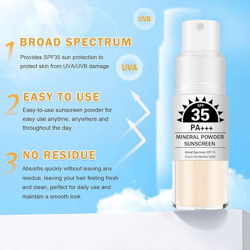IONSGAKO Mineral Sunscreen Powder for Scalp and Hair SPF 35 PA+++ Scalp Sunscreen Powder with Broad Spectrum UV Protection, Lightweight, No-Greasy, Easy to Apply, 1PC - Image 7
