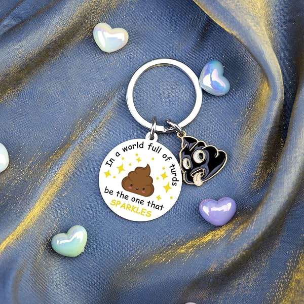 Lelekdo Positive Poo Keychain Funny Gag Gifts for Adults Emotional Support Poop Gifts Funny Birthday Gift for Brother Sister Best Friends Coworkers - Image 2