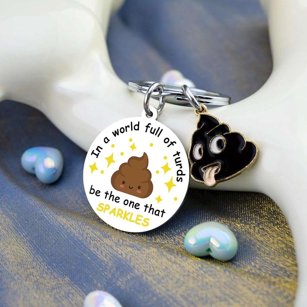 Lelekdo Positive Poo Keychain Funny Gag Gifts for Adults Emotional Support Poop Gifts Funny Birthday Gift for Brother Sister Best Friends Coworkers - Image 3