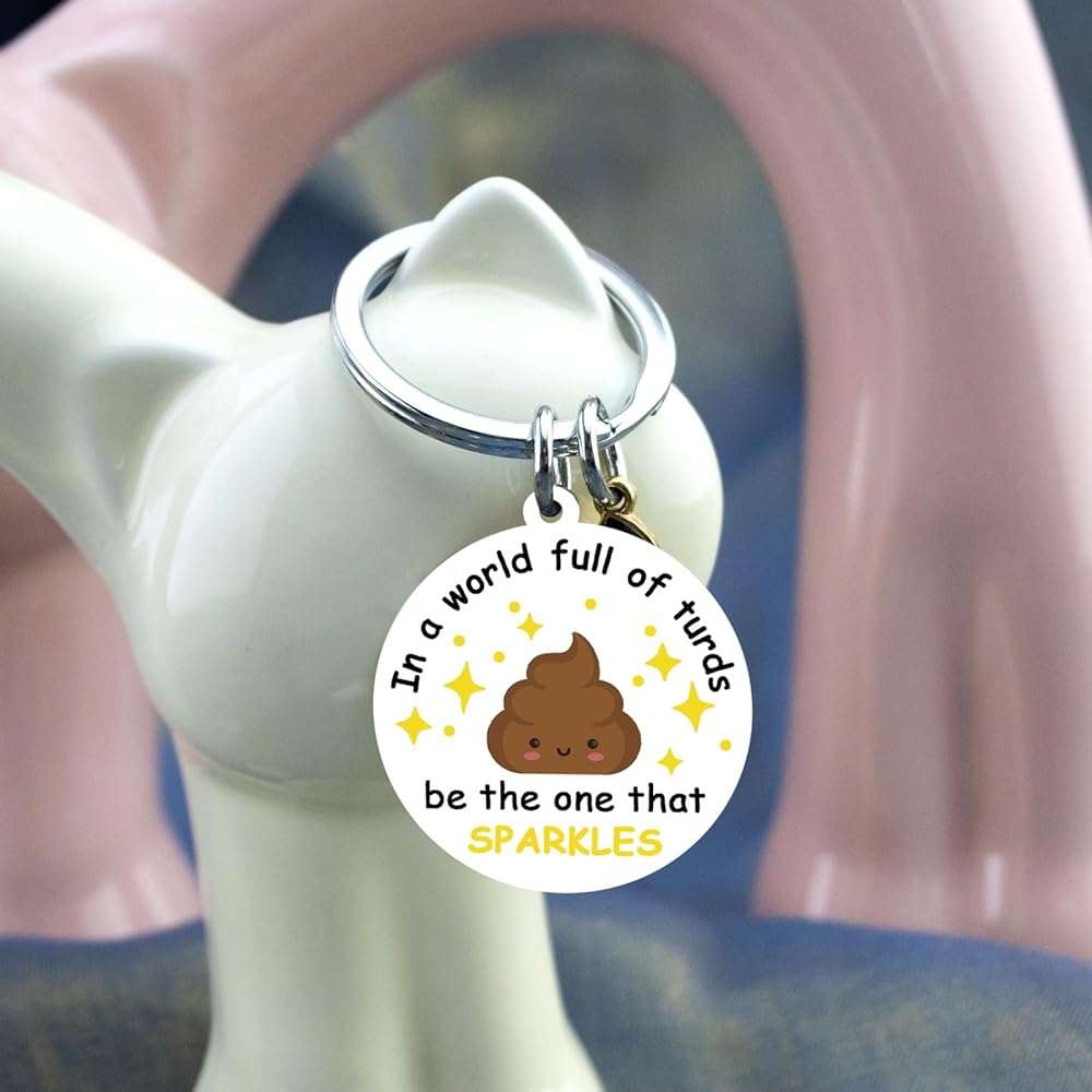 Lelekdo Positive Poo Keychain Funny Gag Gifts for Adults Emotional Support Poop Gifts Funny Birthday Gift for Brother Sister Best Friends Coworkers - Image 4