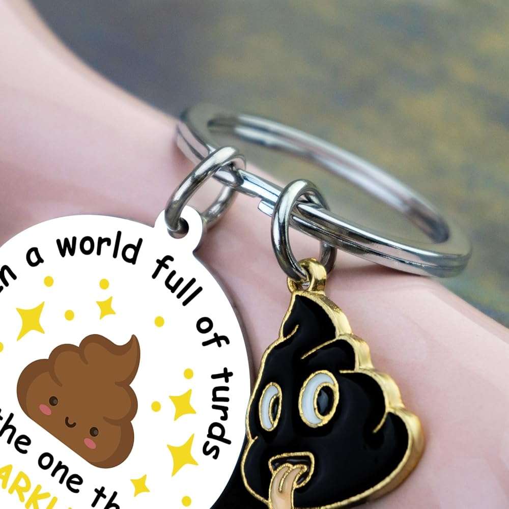 Lelekdo Positive Poo Keychain Funny Gag Gifts for Adults Emotional Support Poop Gifts Funny Birthday Gift for Brother Sister Best Friends Coworkers - Image 5