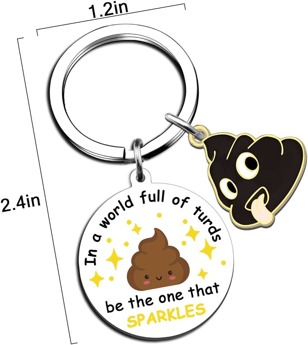 Lelekdo Positive Poo Keychain Funny Gag Gifts for Adults Emotional Support Poop Gifts Funny Birthday Gift for Brother Sister Best Friends Coworkers - Image 6