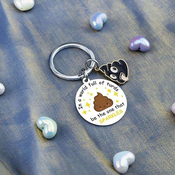Lelekdo Positive Poo Keychain Funny Gag Gifts for Adults Emotional Support Poop Gifts Funny Birthday Gift for Brother Sister Best Friends Coworkers - Image 7