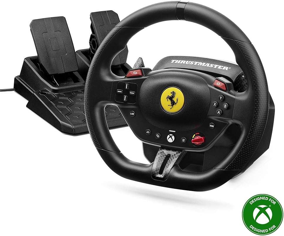 Thrustmaster T98 Racing Wheel and Pedal Set for Xbox Series X|S and PC – Officially Licensed by Ferrari, Gaming Steering Wheel, Driving Wheel Set - Image 1