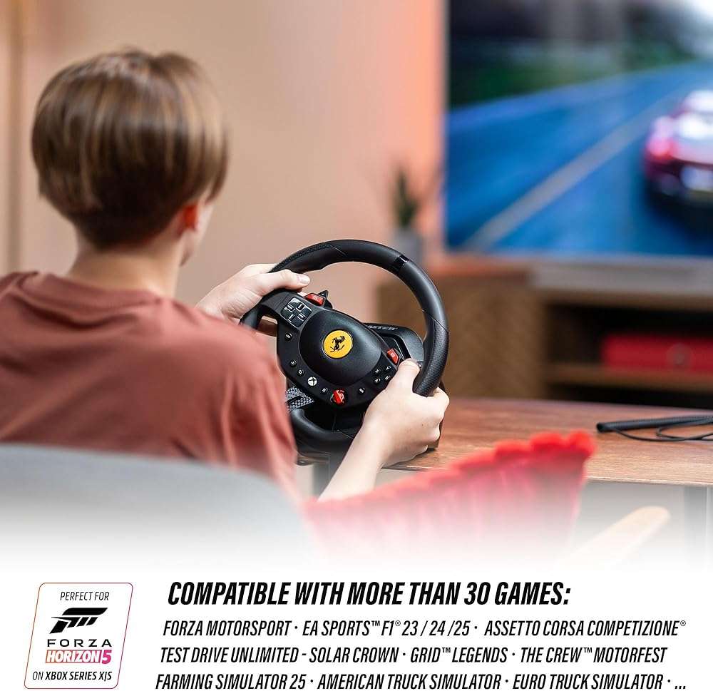 Thrustmaster T98 Racing Wheel and Pedal Set for Xbox Series X|S and PC – Officially Licensed by Ferrari, Gaming Steering Wheel, Driving Wheel Set - Image 7