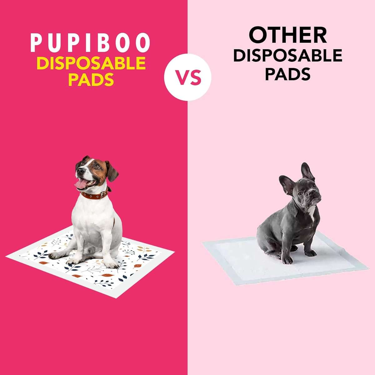 Pupiboo Disposable Dog and Cat Training Pads – Leaves Pattern, Highly Absorbent Pee Pads, Leak Proof Backing, Pheromonal Attractant for Housebreaking & Potty Training – 23x23 in (100 Count) - Image 5