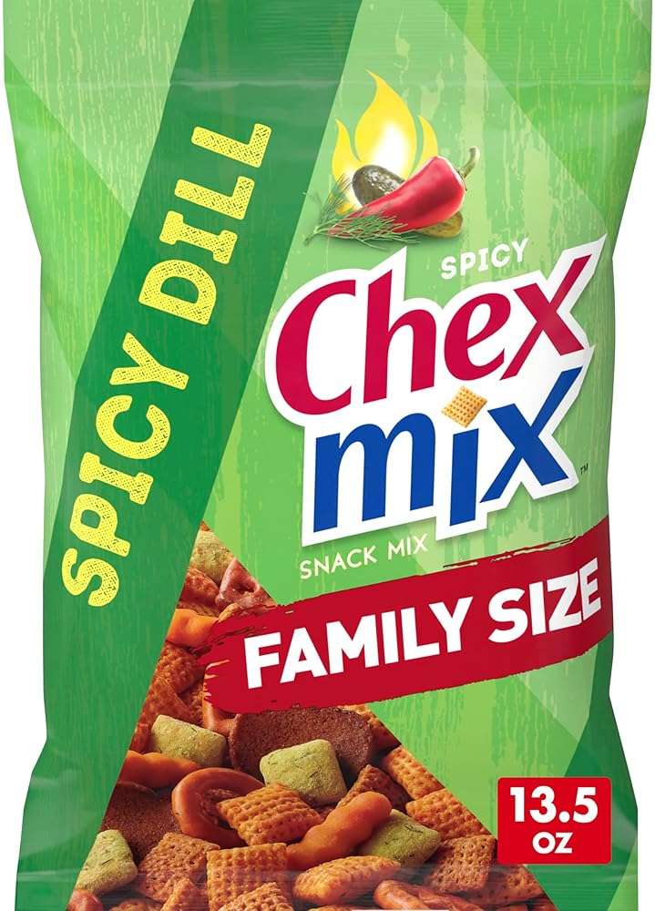 Chex Mix Spicy Dill Snack Mix, Savory Snack Bag, Family Size, 13.5 oz - Image 1