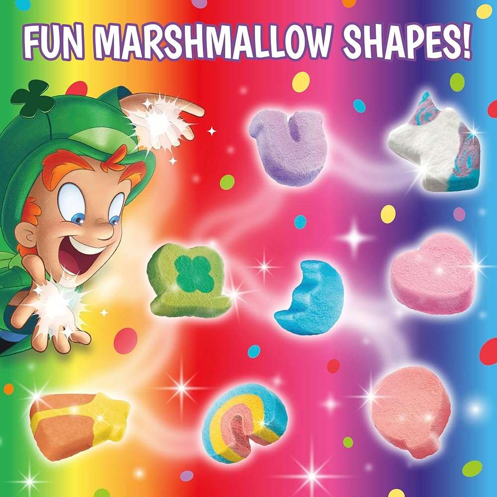 Lucky Charms Rainbow Sprinkles Cereal with Marshmallows, Birthday Cake Flavor, Kids Breakfast Cereal Made with Whole Grain, 10.9 oz - Image 4