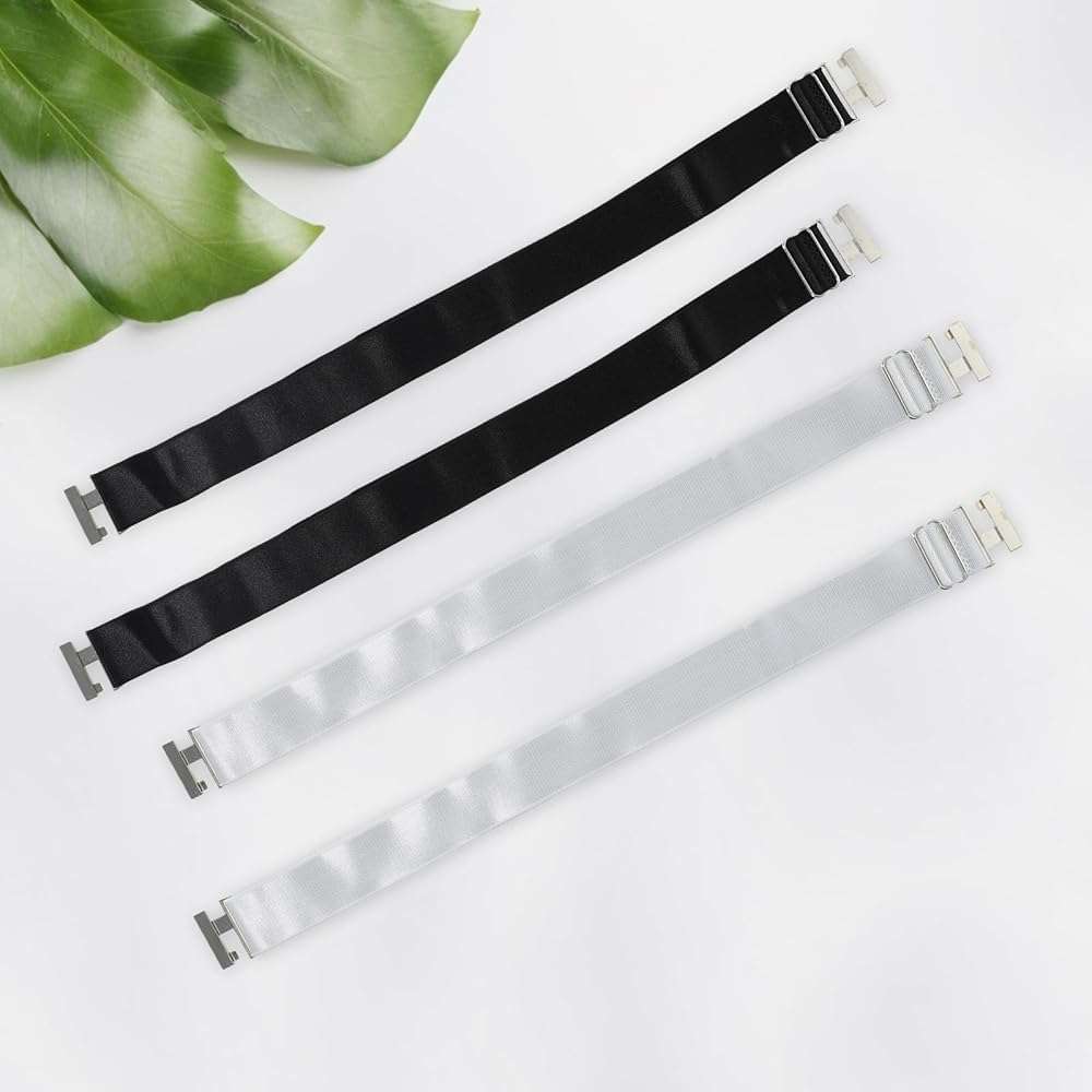 PKRFCJ 4 PCS Thigh Garters for Women, Adjustable Elasticity Thigh Garter Belt, Thigh Garters for Women with Adjustable Buckle, for Thigh Leg Harness Belts(Black,White) - Image 5