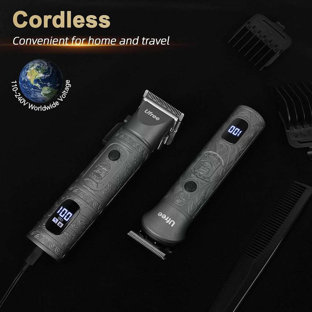 Ufree Beard Trimmer for Men with Hair Clipper, Professional Hair Clippers for Men and Hair Trimmers, Cordless Electric Razor Mens Grooming Kit for Nose, Face, Ear, Body, Gifts for Men Husband Father - Image 7