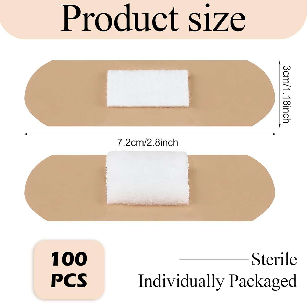 Geiserailie 100 Pcs Pressure Bandages XL for Dialysis Patients 2.83 x 1.18 Inch Pressure Adhesive Bandage Waterproof for Wound Care Absorbent Pad Thin Skin Seniors First Aid Essential - Image 2