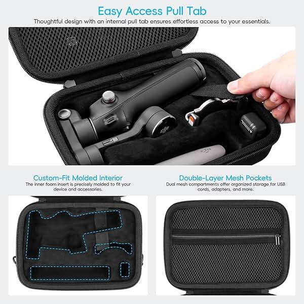 co2CREA Osmo Mobile 8/7P/7 Gimbal Stabilizer Hard Case - Waterproof Travel Storage Box with Custom Foam Insert & Mesh Pocket for DJI OM Mobile 7P Smartphone Gimbal, Accessories, Cables (Black Case) - Image 5