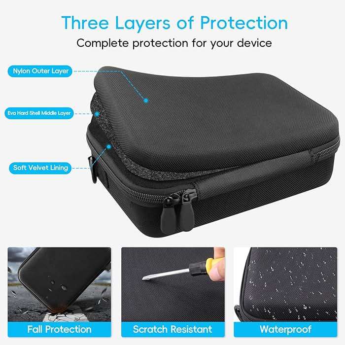 co2CREA Osmo Mobile 8/7P/7 Gimbal Stabilizer Hard Case - Waterproof Travel Storage Box with Custom Foam Insert & Mesh Pocket for DJI OM Mobile 7P Smartphone Gimbal, Accessories, Cables (Black Case) - Image 8