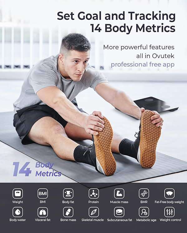 Ovutek Smart Scale for Body Weight, Professional Bathroom Digital Scale with BMI, Body Fat, Muscle Mass, Most Accurate to 0.05lb, Large Display High Accurate Body Composition Machine with Fitness App - Image 3