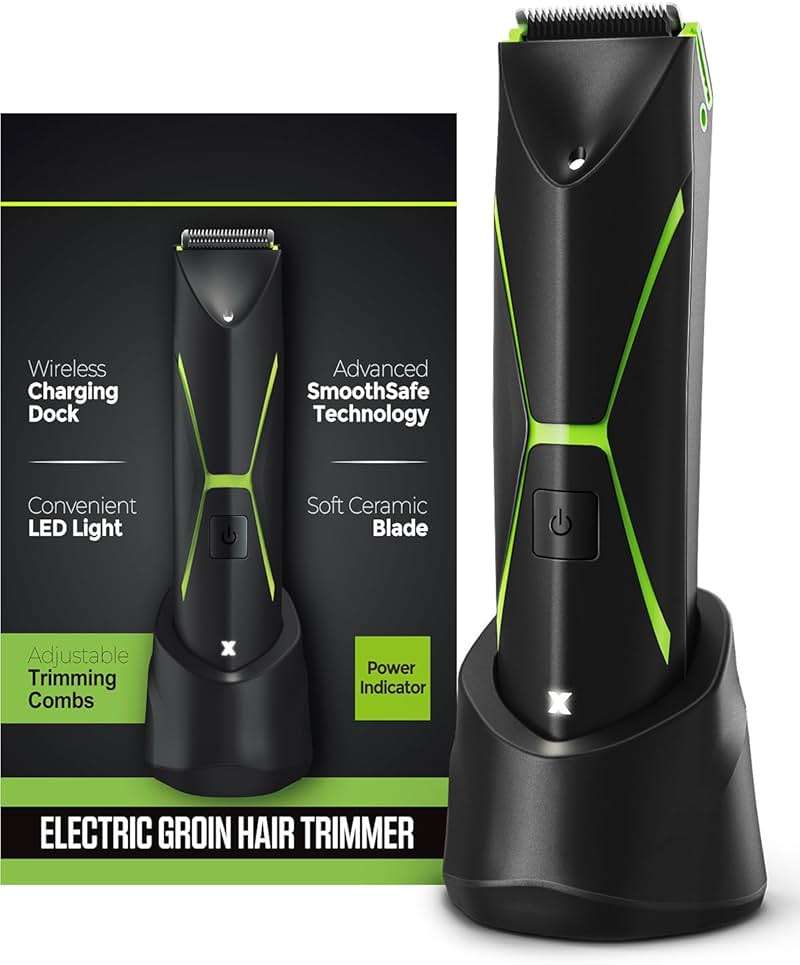 Electric Body Hair Trimmer for Men: Manscape Ball Trimmer Waterproof Pubic Hair Groomer Cordless Rechargeable Groin Shaver Replaceable Blade Wet/Dry Hygiene Razor Portable Body Grooming Travel - Image 1