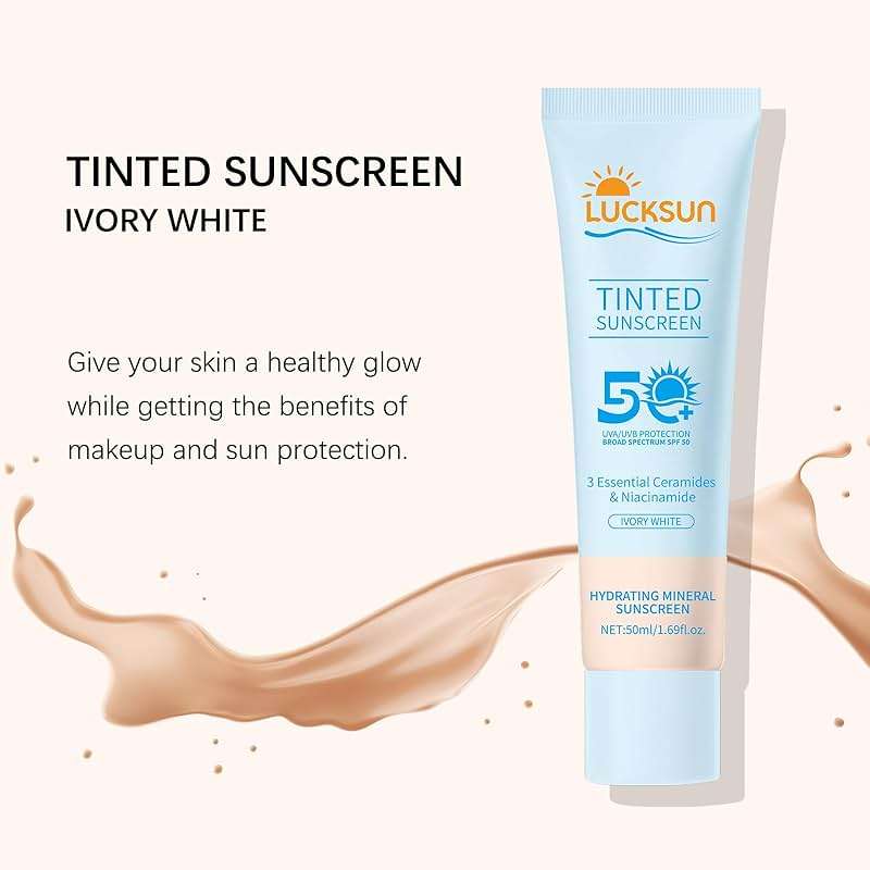 Tinted Mineral Sunscreen SPF 50-2-in-1 Makeup & Sunscreen for Natural Glow, Broad Spectrum Protection + Skincare Benefits All Skin Types (#001, 1.69 Fl Oz (Pack of 1)) - Image 4