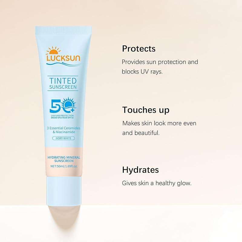 Tinted Mineral Sunscreen SPF 50-2-in-1 Makeup & Sunscreen for Natural Glow, Broad Spectrum Protection + Skincare Benefits All Skin Types (#001, 1.69 Fl Oz (Pack of 1)) - Image 5