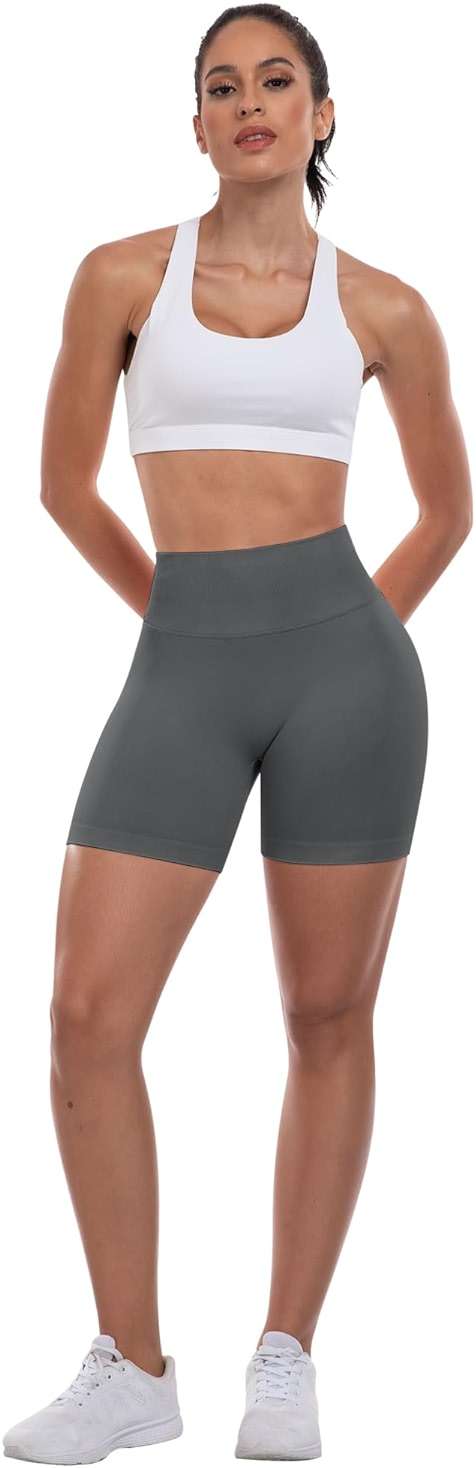 ATHVOTAR Workout Gym Shorts Women, High Waisted Seamless Butt Lifting Scrunch Butt Sports Shorts - Image 3