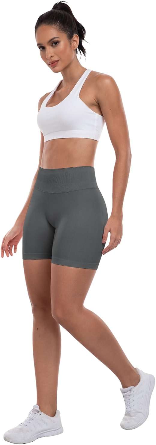 ATHVOTAR Workout Gym Shorts Women, High Waisted Seamless Butt Lifting Scrunch Butt Sports Shorts - Image 4