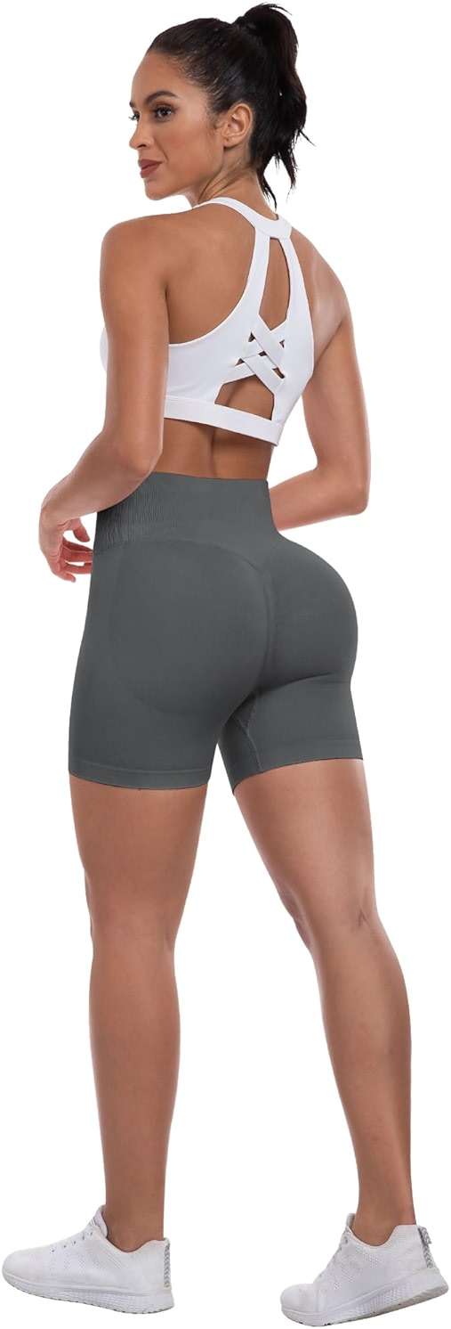 ATHVOTAR Workout Gym Shorts Women, High Waisted Seamless Butt Lifting Scrunch Butt Sports Shorts - Image 5