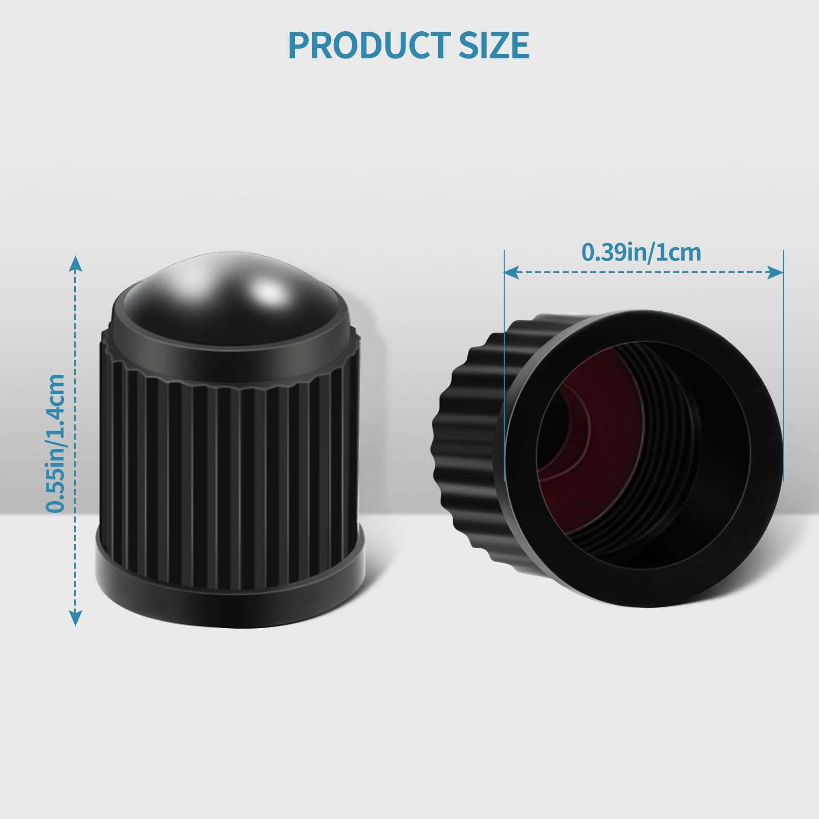 Tire Valve Stem Caps with O Rubber Ring Plastic Tire Valve Caps for Cars, Bike and Bicycle, Trucks, Motorcycles, Airtight Seal Dust Proof (50 Pack Black) - Image 3
