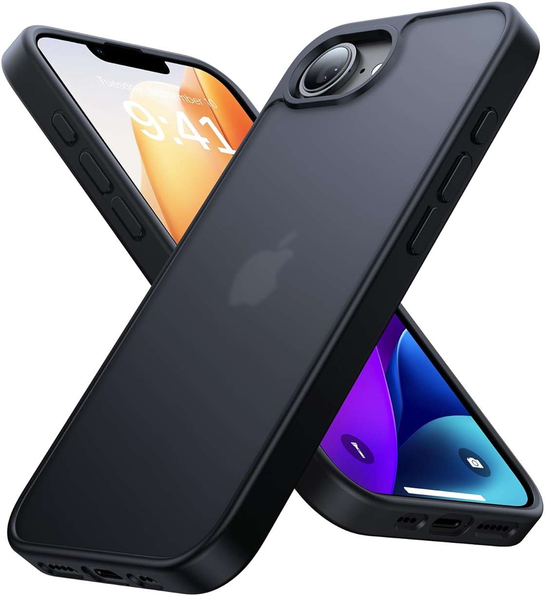 Eastinbox for iPhone 16e & iPhone 17e Case [16FT Military Grade Shockproof], Anti-Slip Anti-Scratch, Slim Translucent Frosted Matte Phone Cover, Case for iPhone 17 e/16 e 6.1", Black - Image 1