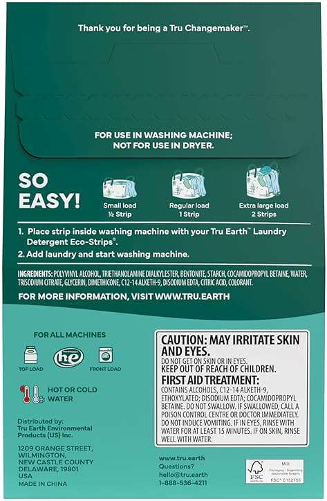 Tru Earth Fabric Softener Sheets | Original Eco-Strip Liquidless Detergent for Travel | 50 Sheets | Fragrance-Free - Image 2