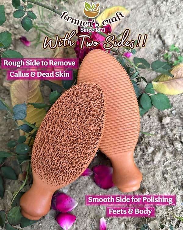 Natural Terra Cotta Pumice Stone for Feet (+Organic Cocoa) Lasts 7+ Years Callus Remover & Trimmer | Ancient Indus Valley Foot Scrubber (Divine Pumice) - Image 2