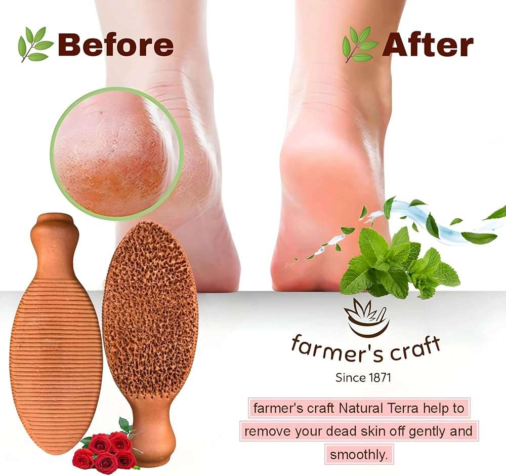 Natural Terra Cotta Pumice Stone for Feet (+Organic Cocoa) Lasts 7+ Years Callus Remover & Trimmer | Ancient Indus Valley Foot Scrubber (Divine Pumice) - Image 3