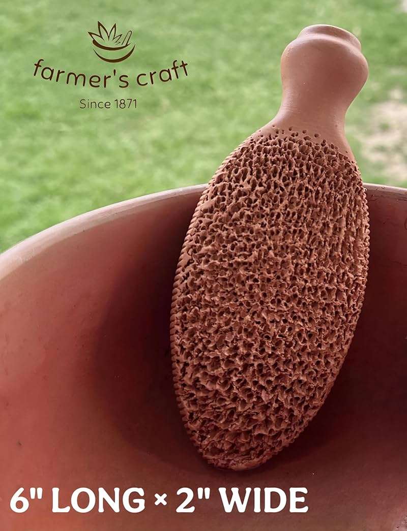 Natural Terra Cotta Pumice Stone for Feet (+Organic Cocoa) Lasts 7+ Years Callus Remover & Trimmer | Ancient Indus Valley Foot Scrubber (Divine Pumice) - Image 4